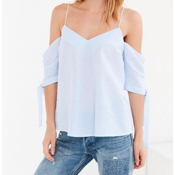 Urban Outfitters Tops - NWT Kimchi Blue stripe seersucker cold shoulder